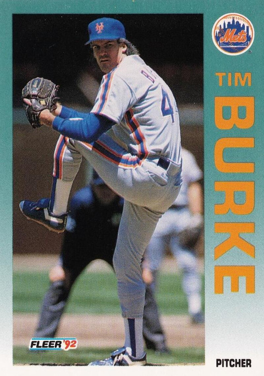 1992 Fleer #497 Tim Burke VG New York Mets 