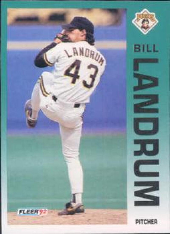 1992 Fleer #557 Bill Landrum VG Pittsburgh Pirates 