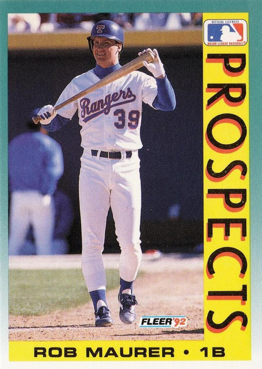 1992 Fleer #659b Rob Maurer/ MLP VG RC Rookie Texas Rangers 