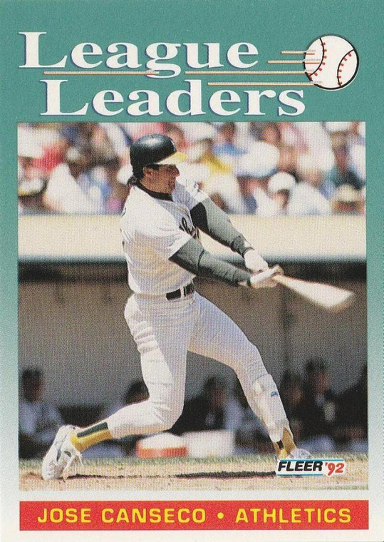 1992 Fleer #688 Jose Canseco UER LL VG Oakland Athletics 