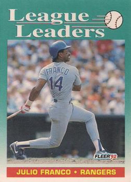 1992 Fleer #690 Julio Franco LL VG Texas Rangers 