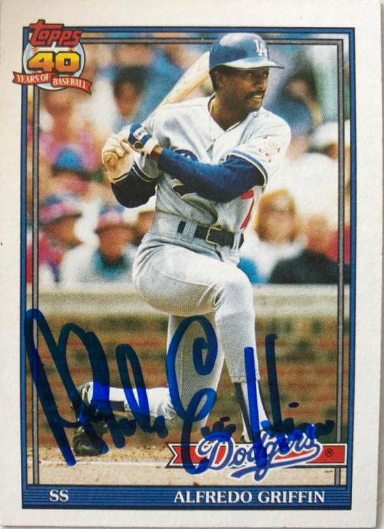 Alfredo Griffin Autographed 1991 Topps #226