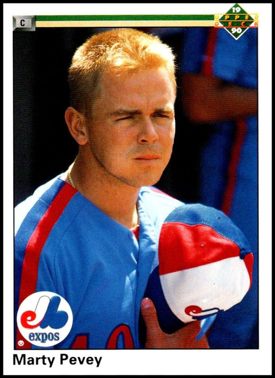 1990 Upper Deck #628 Marty Pevey VG RC Rookie Montreal Expos 