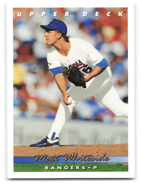 1993 Upper Deck #390 Matt Whiteside VG RC Rookie Texas Rangers 