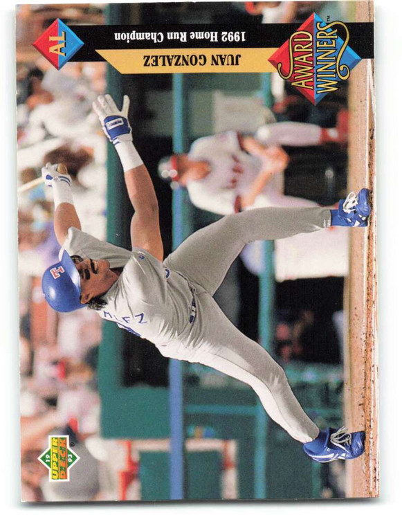 1993 Upper Deck #497 Juan Gonzalez AW VG Texas Rangers 