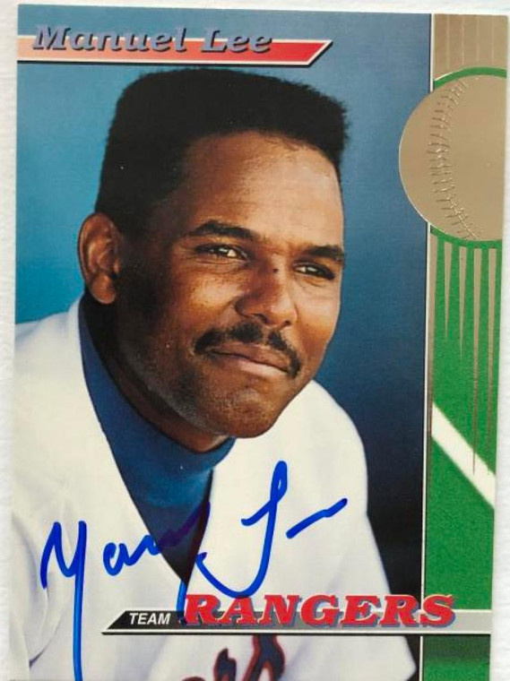 Manny Lee Autographed 1993 Rangers Stadium Club #18