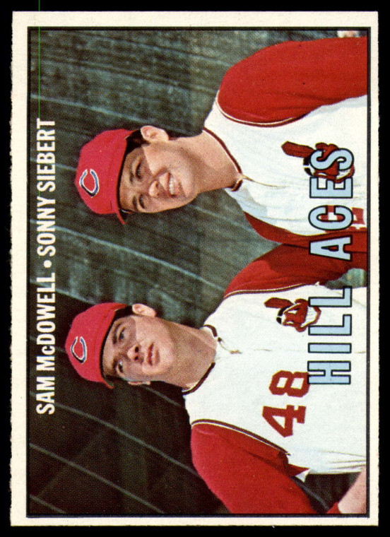 1967 Topps #463 Sam McDowell/Sonny Siebert Hill Aces VG Cleveland Indians 