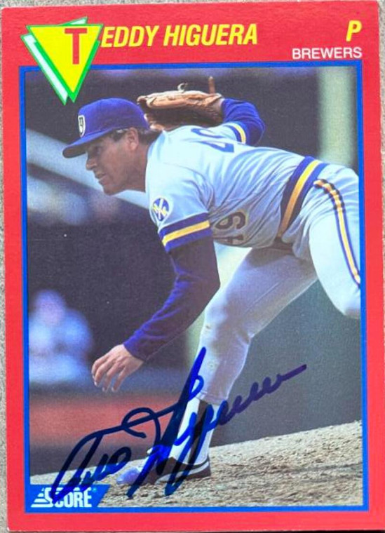 Ted Higuera Autographed 1989 Score Baseballl's 100 Hottest Players #49