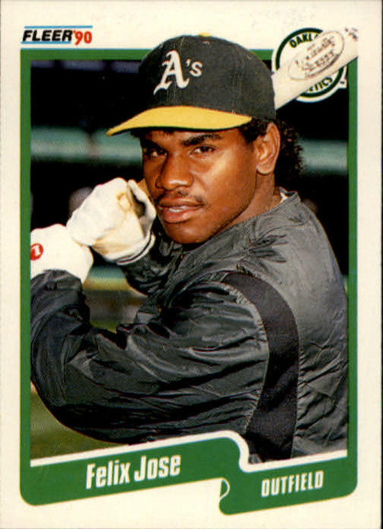 1990 Fleer #13 Felix Jose VG Oakland Athletics 