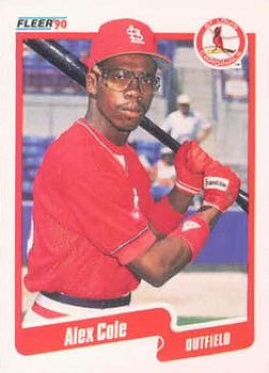 1990 Fleer #244 Alex Cole VG RC Rookie St. Louis Cardinals 