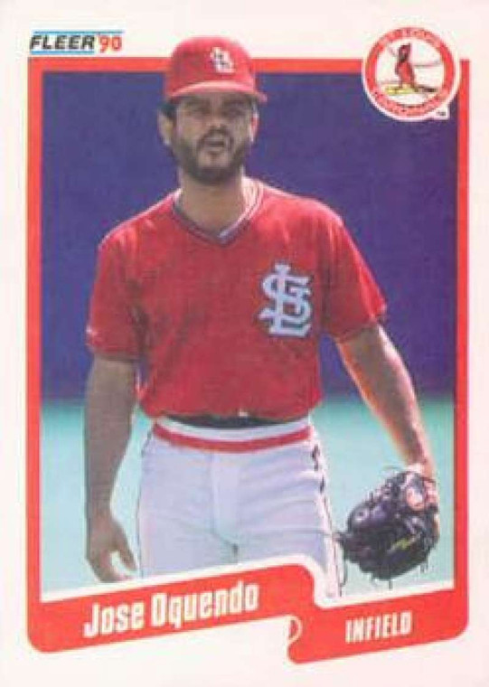 1990 Fleer #255 Jose Oquendo VG St. Louis Cardinals 
