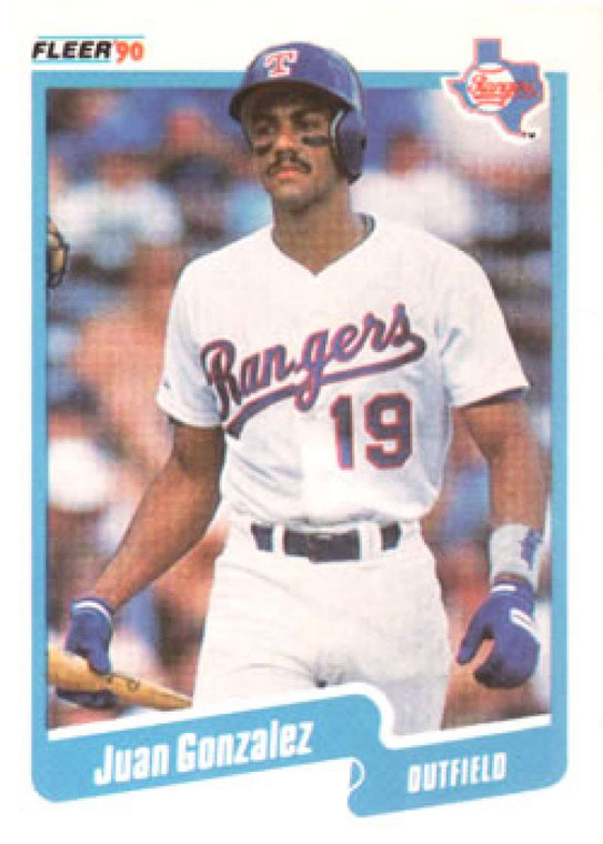 1990 Fleer #297 Juan Gonzalez VG RC Rookie Texas Rangers 