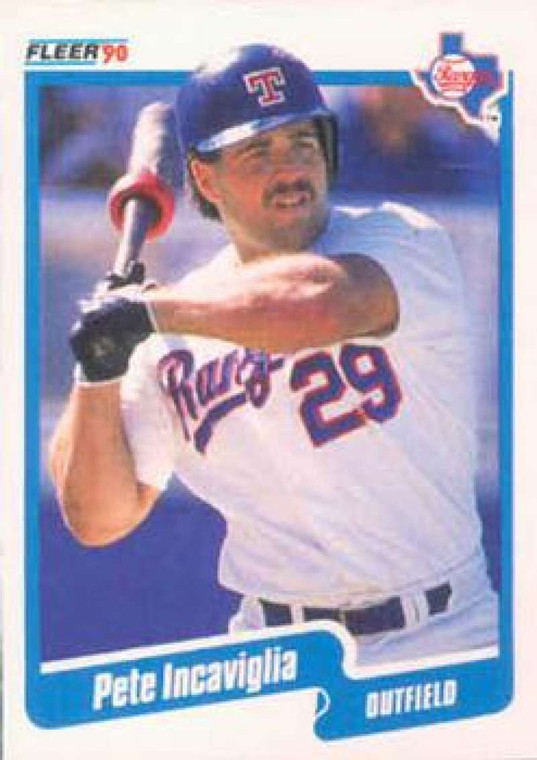 1990 Fleer #301 Pete Incaviglia VG Texas Rangers 