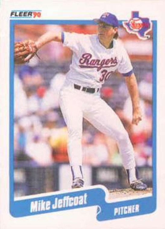 1990 Fleer #302 Mike Jeffcoat VG Texas Rangers 