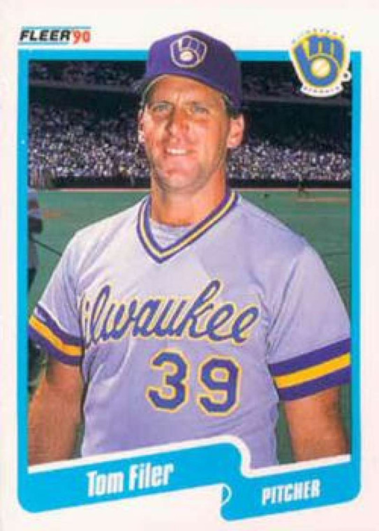 1990 Fleer #322 Tom Filer VG Milwaukee Brewers 