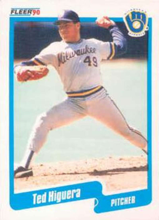 1990 Fleer #326 Teddy Higuera VG Milwaukee Brewers 