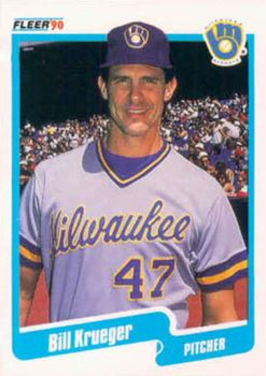 1990 Fleer #328 Bill Krueger UER VG Milwaukee Brewers 