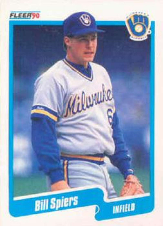 1990 Fleer #337 Bill Spiers VG Milwaukee Brewers 