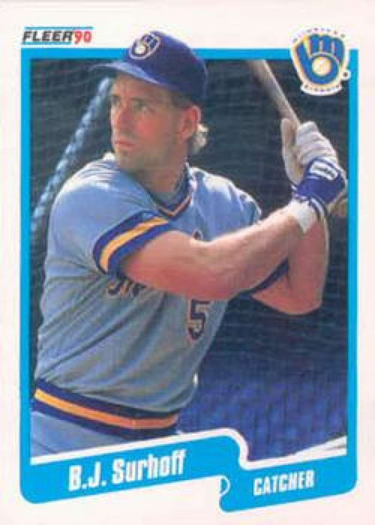 1990 Fleer #338 B.J. Surhoff VG Milwaukee Brewers 