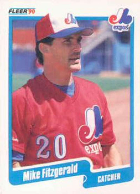 1990 Fleer #343 Mike Fitzgerald VG Montreal Expos 
