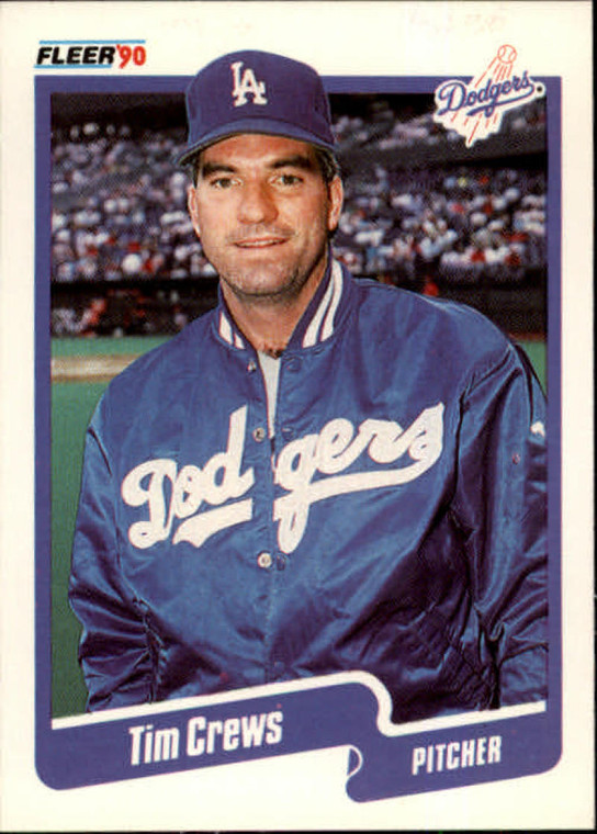 1990 Fleer #390 Tim Crews UER VG Los Angeles Dodgers 