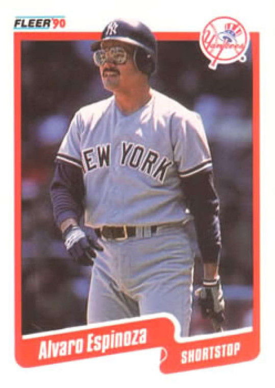 1990 Fleer #441 Alvaro Espinoza UER VG New York Yankees 
