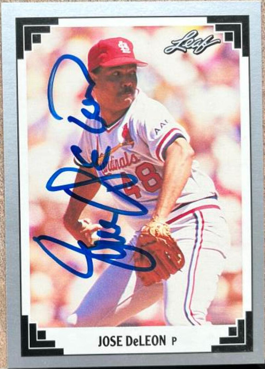 Jose DeLeon Autographed 1991 Leaf #190