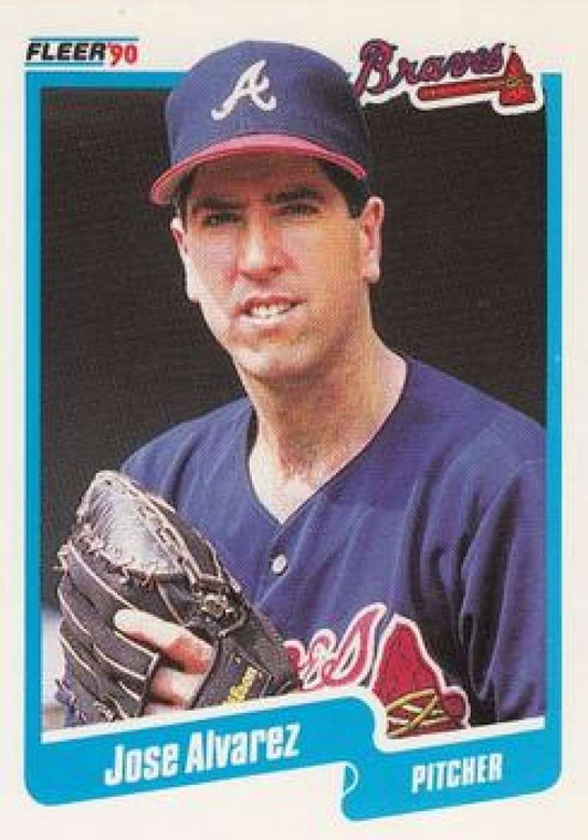 1990 Fleer #574 Jose Alvarez UER VG Atlanta Braves 