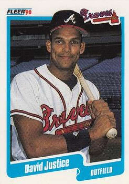 1990 Fleer #586 David Justice VG RC Rookie Atlanta Braves 