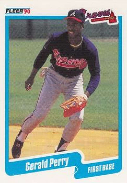 1990 Fleer #592 Gerald Perry VG Atlanta Braves 