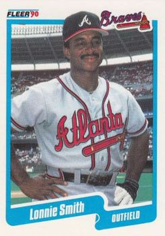 1990 Fleer #593 Lonnie Smith VG Atlanta Braves 