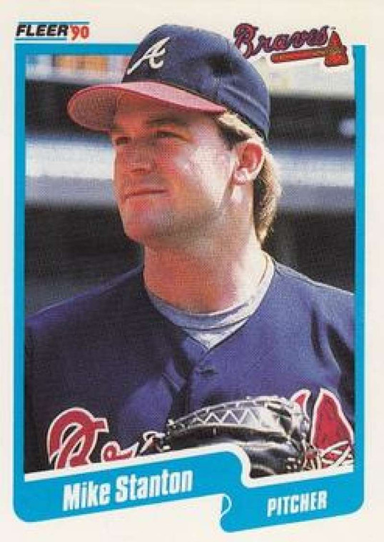 1990 Fleer #596 Mike Stanton UER VG RC Rookie Atlanta Braves 