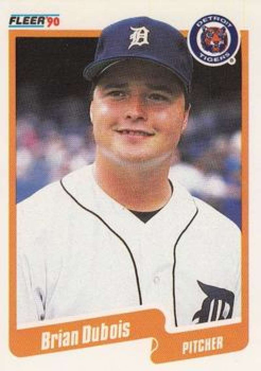 1990 Fleer #601 Brian DuBois VG RC Rookie Detroit Tigers 