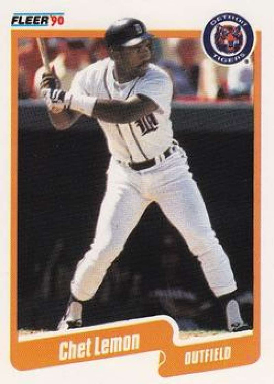 1990 Fleer #608 Chet Lemon VG Detroit Tigers 