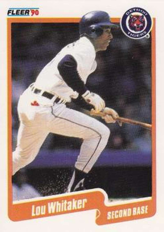 1990 Fleer #619 Lou Whitaker VG Detroit Tigers 