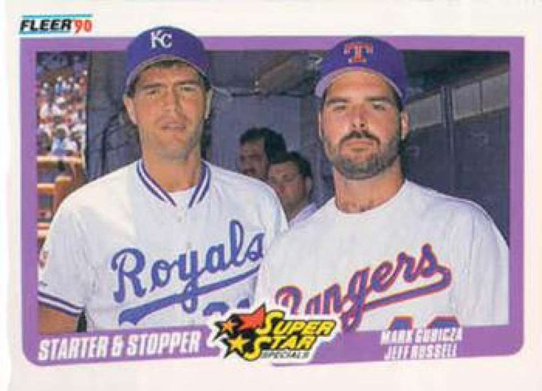 1990 Fleer #633 Mark Gubicza/Jeff Russell Starter and Stopper VG Kansas City Royals/Texas Rangers 