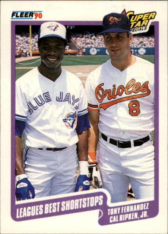 1990 Fleer #634 Tony Fernandez/Cal Ripken Jr. Leagues Best Shortstops VG Toronto Blue Jays/Baltimore Orioles 