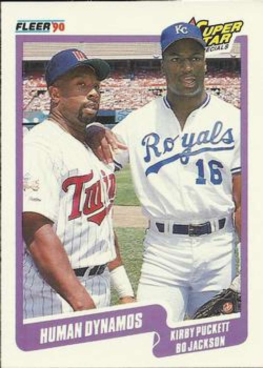 1990 Fleer #635 Kirby Puckett/Bo Jackson Human Dynamos VG Minnesota Twins/Kansas City Royals 