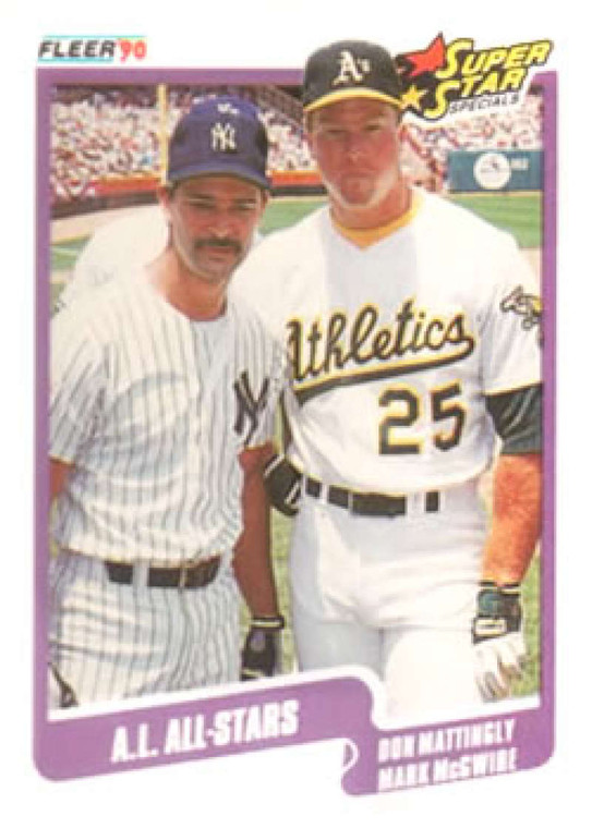 1990 Fleer #638 Don Mattingly/Mark McGwire A.L. All-Stars VG New York Yankees/Oakland Athletics 