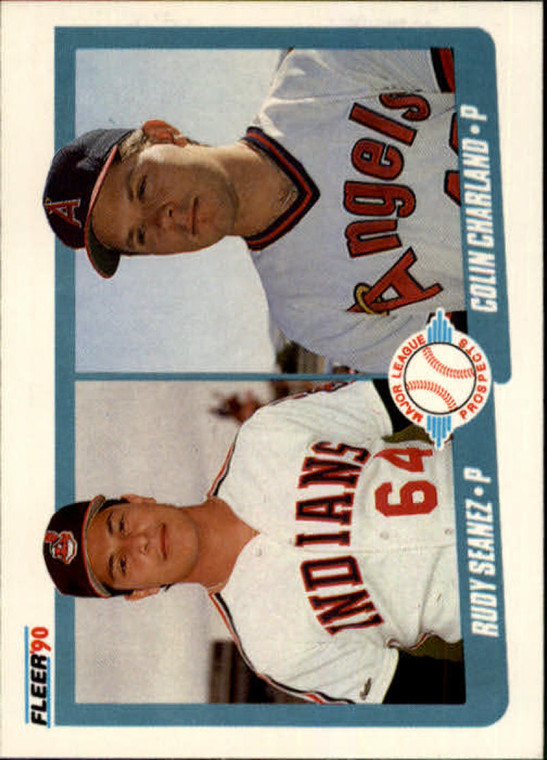 1990 Fleer #640 Rudy Seanez/Colin Charland VG RC Rookie Cleveland Indians/California Angels 