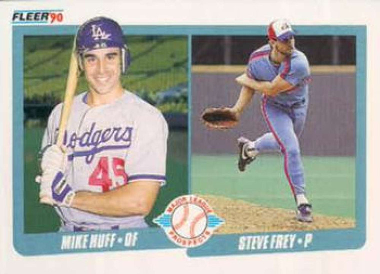 1990 Fleer #649 Mike Huff/Steve Frey VG RC Rookie Los Angeles Dodgers/Montreal Expos 