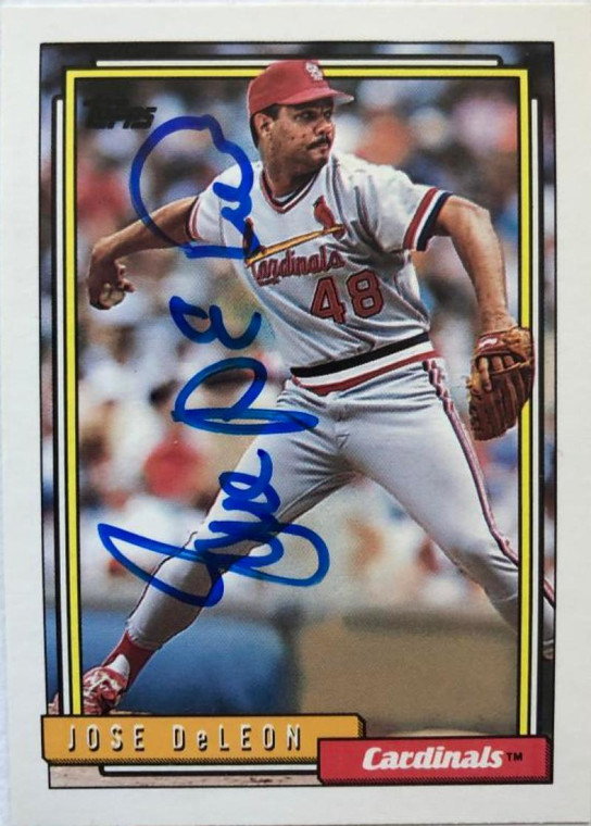 Jose DeLeon Autographed 1992 Topps #85
