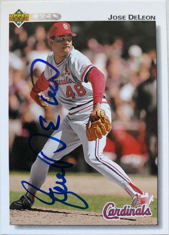 Jose DeLeon Autographed 1992 Upper Deck #458