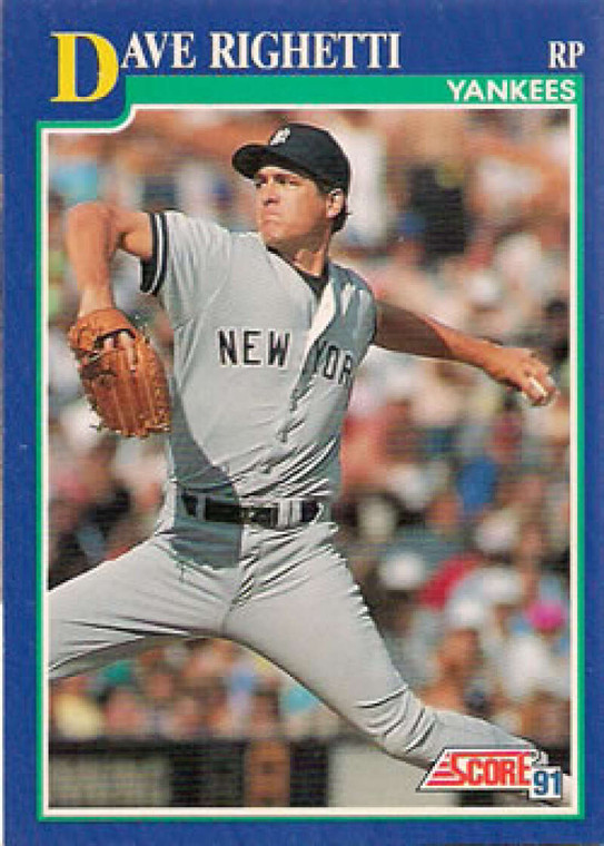 1991 Score #24 Dave Righetti VG New York Yankees 