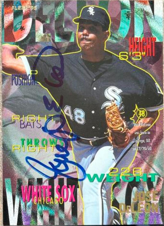 Jose DeLeon Autographed 1995 Fleer #114