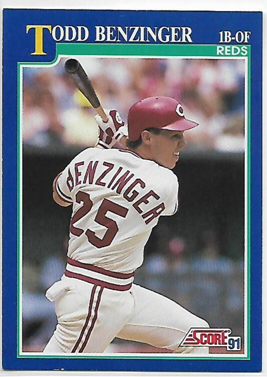 1991 Score #90 Todd Benzinger VG Cincinnati Reds 