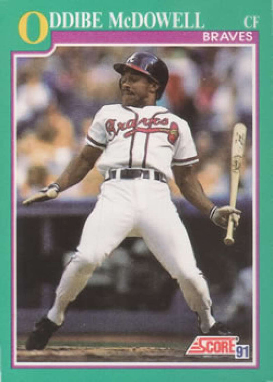 1991 Score #121 Oddibe McDowell VG Atlanta Braves 