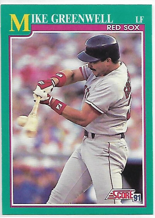 1991 Score #130 Mike Greenwell VG Boston Red Sox 