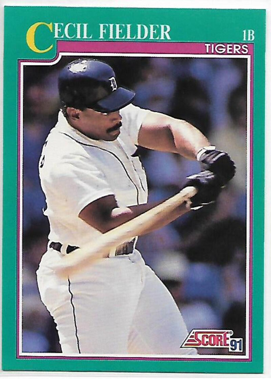 1991 Score #168 Cecil Fielder VG Detroit Tigers 