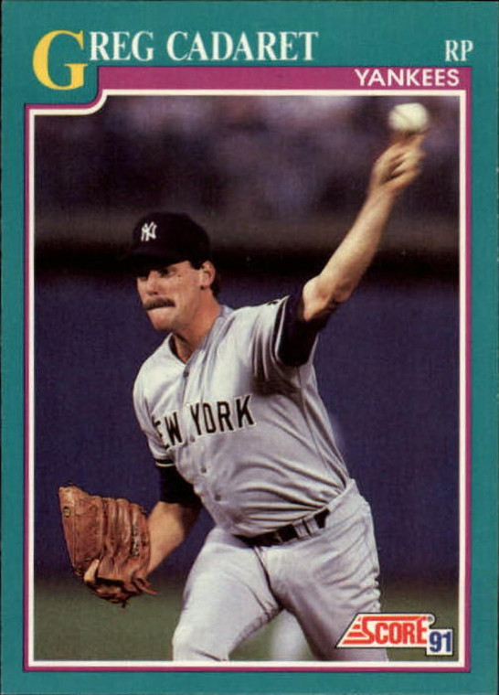 1991 Score #188 Greg Cadaret VG New York Yankees 